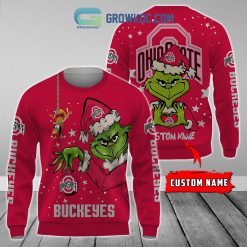 NCAA Ohio State Buckeyes Custom Name Grinch Christmas Sweatshirt