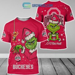 NCAA Ohio State Buckeyes Custom Name Grinch Christmas T-Shirt