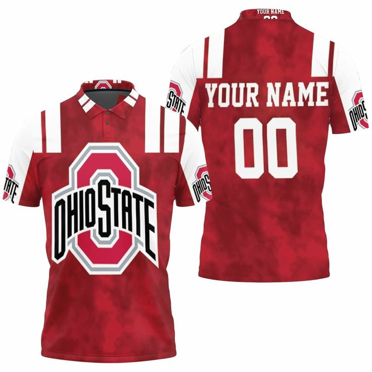 NCAA Ohio State Buckeyes Custom Name Number Style Polo Shirt