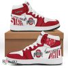 NCAA Ohio State Buckeyes Custom Name Red White Air Jordan 1 High Sneakers