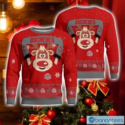 NCAA Ohio State Buckeyes Cute Reindeer Ugly Christmas Sweater