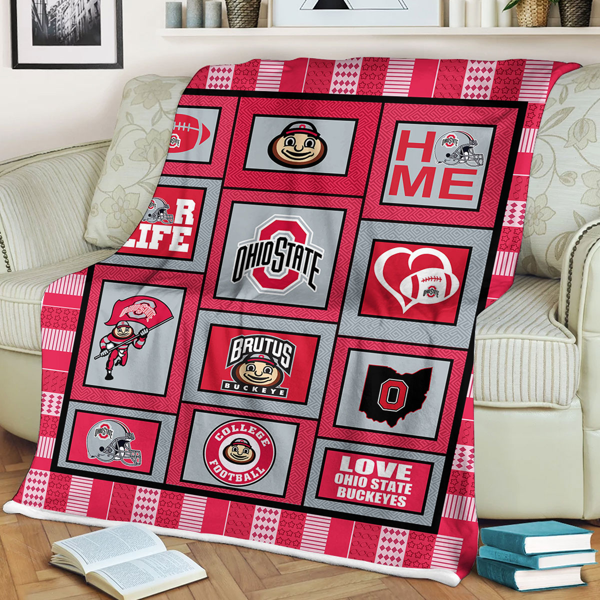 NCAA Ohio State Buckeyes For Life Fleece Blanket