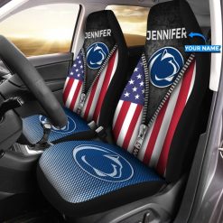 NCAA Penn State Nittany Lions American Flag Mix Zip Car Seat Covers