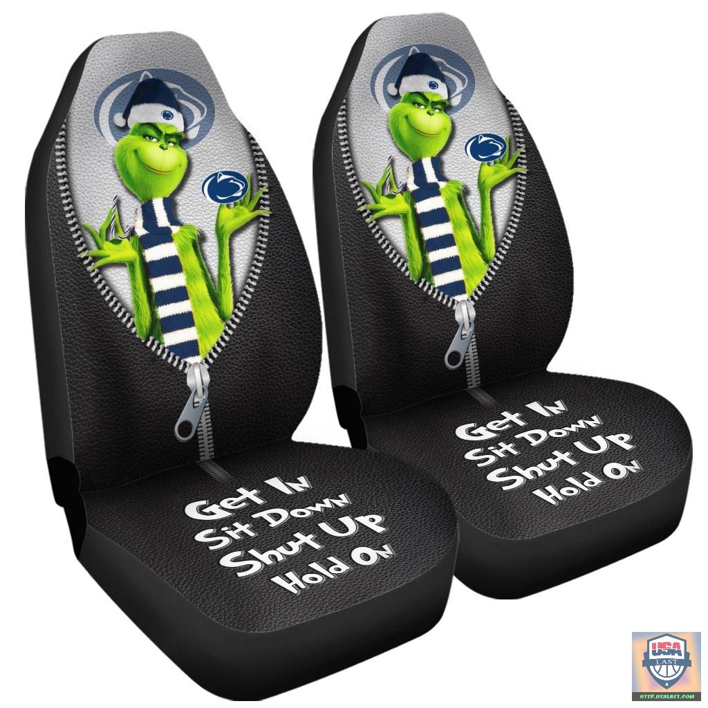 NCAA Penn State Nittany Lions Grinch Christmas Car Seat Covers - Image 3