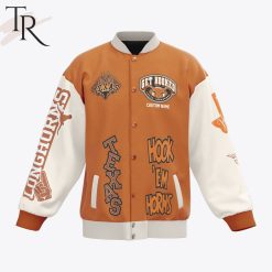 Alternative view of NCAA Texas Longhorns Custom Name Embrace The Hate Baseball Jacket