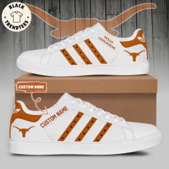 NCAA Texas Longhorns Custom Name Logo Orange White Stan Smith Shoes
