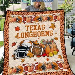 NCAA Texas Longhorns Welcome Fall Pumpkin Quilt Blanket