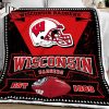NCAA Wisconsin Badgers EST 1889 Black Fleece Blanket