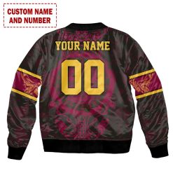 Alternative view of NCAA Arizona State Sun Devils Custom Name Number The Helm of Awe Bomber Jacket