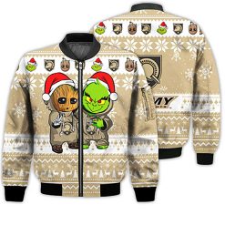 NCAA Army Black Knights Baby Groot And Grinch Bomber Jacket