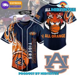 NCAA Auburn Tigers Custom Name All Auburn All Orange Baseball Jersey