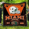NCAA Miami Hurricanes EST 1926 Black Quilt Blanket