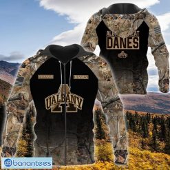 NCAA Albany Great Danes Custom Name Hunting Camo Style Zip Up Hoodie