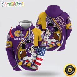 NCAA Albany Great Danes Custom Name Mickey Pullover Hoodie