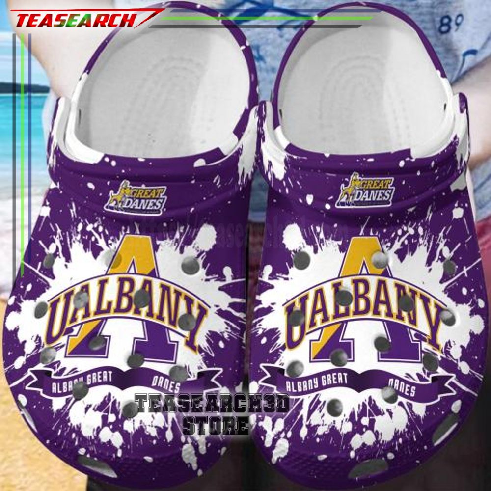 NCAA Albany Great Danes Purple Crocs