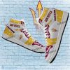 NCAA Arizona State Sun Devils Custom Name White Gold Air Jordan 1 High Sneakers