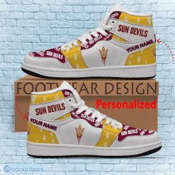 Alternative view of NCAA Arizona State Sun Devils Custom Name White Gold Air Jordan 1 High Sneakers
