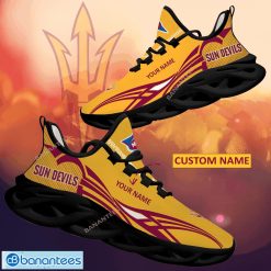 Alternative view of NCAA Arizona State Sun Devils Custom Name Yellow Max Soul Shoes