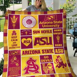 NCAA Arizona State Sun Devils Keep Calm And Love Quilt Blanket