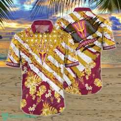 NCAA Arizona State Sun Devils Tropical Flower And Flag Hawaiian Shirt