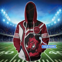 NCAA Arkansas Razorbacks Custom Name Special Style Zip Up Hoodie