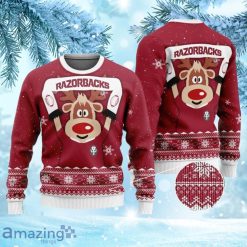 NCAA Arkansas Razorbacks Funny Deer Ugly Christmas Sweater