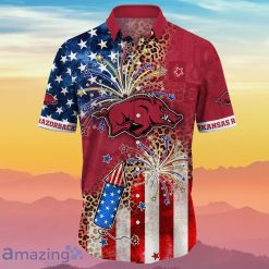 Alternative view of NCAA Arkansas Razorbacks Independence Day Hawaiian Shirt