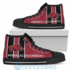 Alternative view of NCAA Arkansas Razorbacks Vertical Stripes Style High Top Shoes