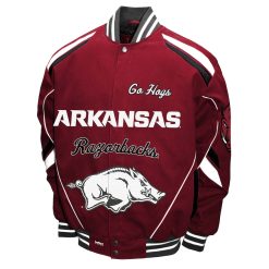 Alternative view of NCAA Arkansas Razorbacks Wooo Pig Sooie Baseball Jacket
