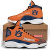 NCAA Auburn Tigers Custom Name Logo Orange Navy Air Jordan 13 Shoes