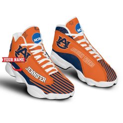NCAA Auburn Tigers Custom Name Logo Orange Navy Air Jordan 13 Shoes - Image 4