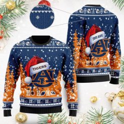 NCAA Auburn Tigers Custom Name Santa Claus Hat Sweater