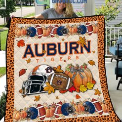 NCAA Auburn Tigers Welcome Fall Pumpkin Quilt Blanket