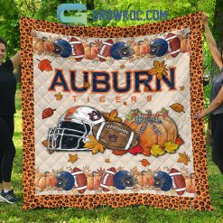Alternative view of NCAA Auburn Tigers Welcome Fall Pumpkin Quilt Blanket