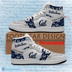 Alternative view of NCAA California Golden Bears Custom Name Logo Air Jordan 1 High Sneakers