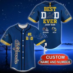 NCAA California Golden Bears Custom Name Number Best Dad Ever Baseball Jersey