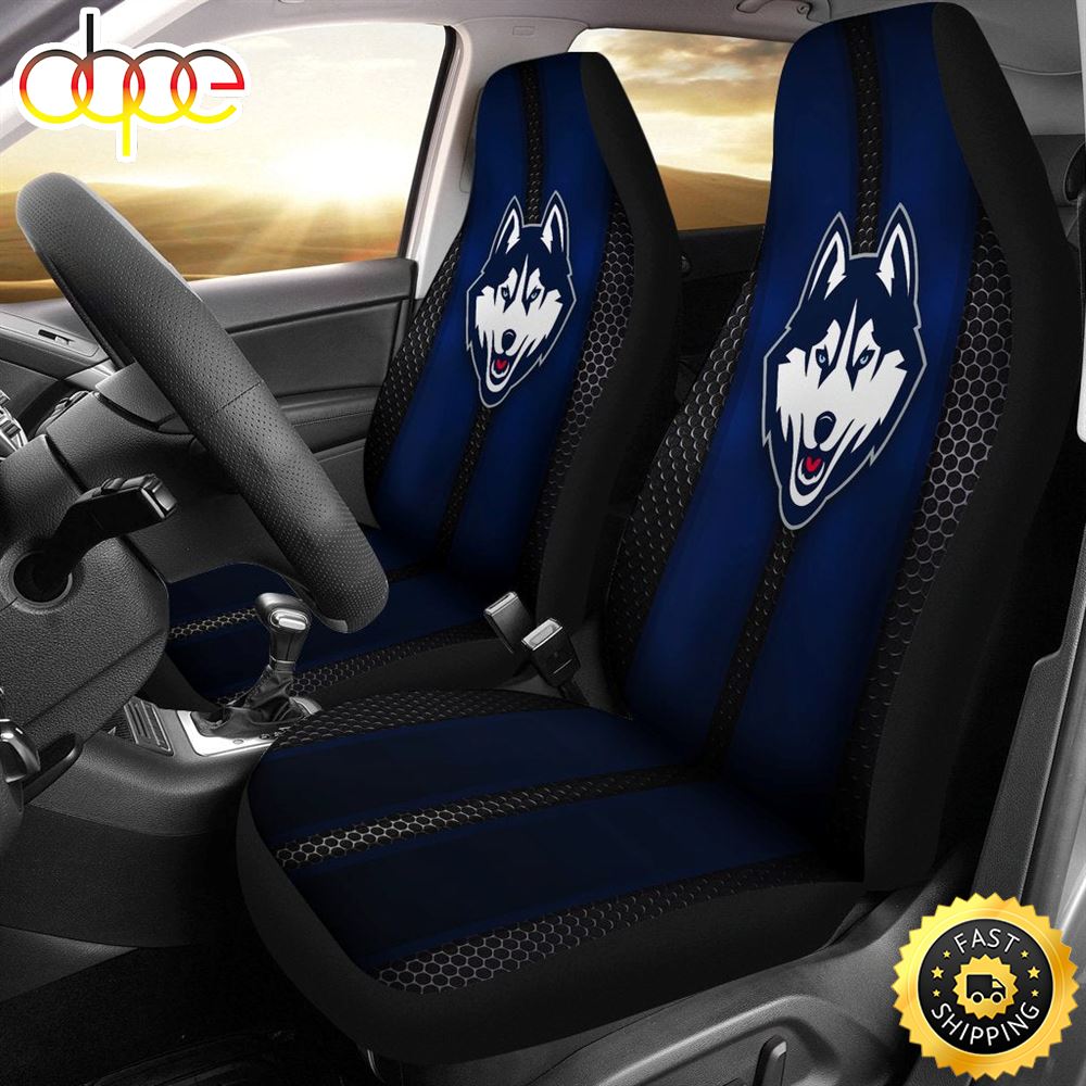 NCAA Connecticut Huskies Incredible Line Pattern Car Seat Covers