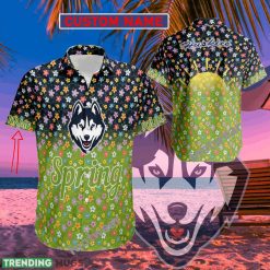 NCAA Connecticut Huskies Custom Name Spring Hawaiian Shirt