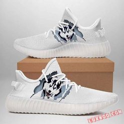 NCAA Connecticut Huskies White Yeezy Boost Sneakers
