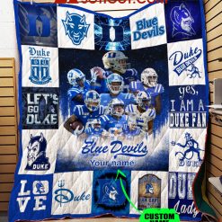 NCAA Duke Blue Devils Custom Name Let’s Go Blue Devils Quilt Blanket