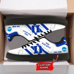 NCAA Duke Blue Devils Custom Name White Green Stan Smith Shoes - Image 5
