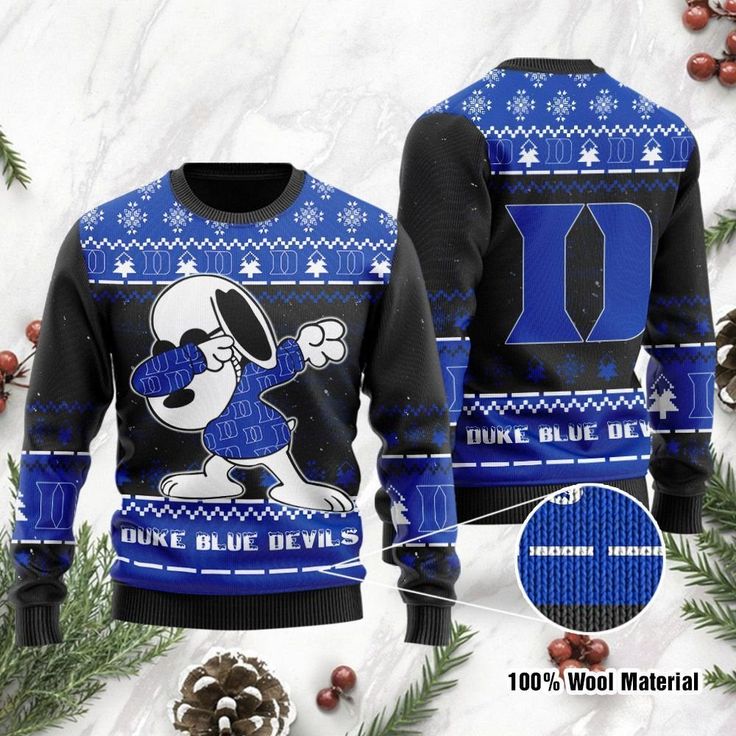 NCAA Duke Blue Devils Snoopy Dabbing Ugly Christmas Sweater