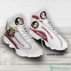 Alternative view of NCAA Florida State Seminoles Custom Name Baby Yoda Air Jordan 13 Shoes