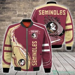 NCAA Florida State Seminoles Custom Name Fire Ball Bomber Jacket