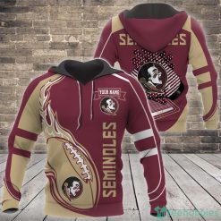 NCAA Florida State Seminoles Custom Name Fire Ball Pullover Hoodie