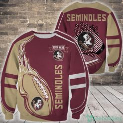 NCAA Florida State Seminoles Custom Name Fire Ball Sweatshirt