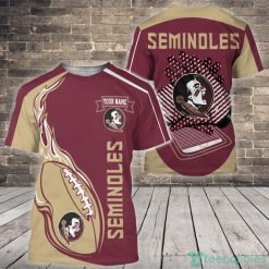 NCAA Florida State Seminoles Custom Name Fire Ball T-Shirt
