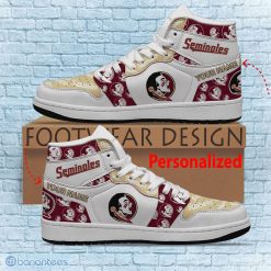 Alternative view of NCAA Florida State Seminoles Custom Name White Air Jordan 1 High Sneakers