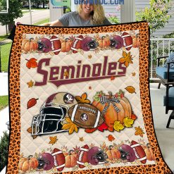 NCAA Florida State Seminoles Welcome Fall Pumpkin Quilt Blanket