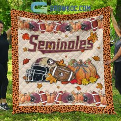 Alternative view of NCAA Florida State Seminoles Welcome Fall Pumpkin Quilt Blanket